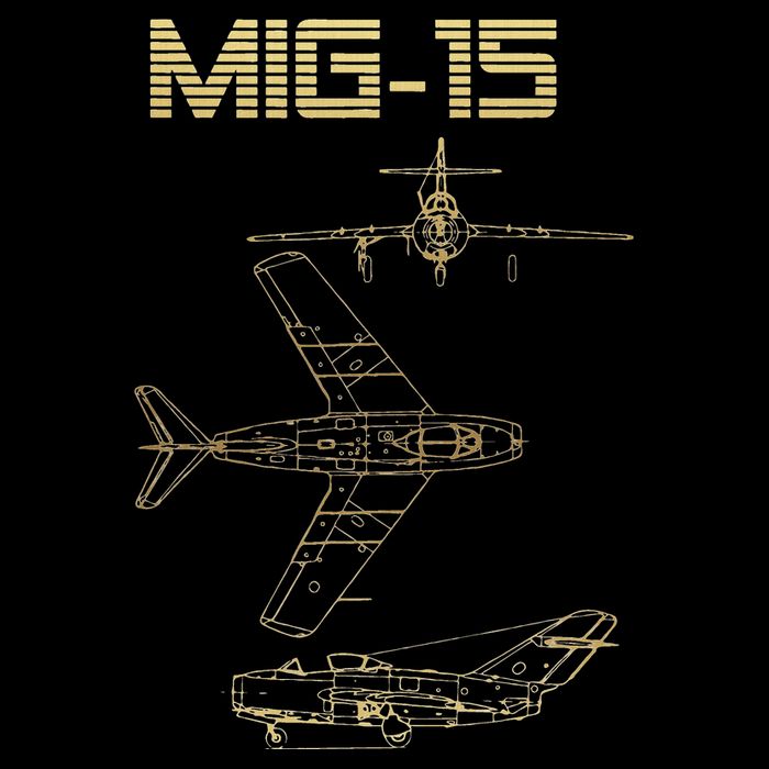 Mig 15 Soviet Plane Warbird Blueprint Schematics Diagram Poster