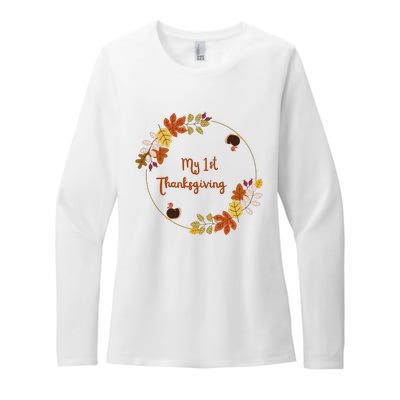 My 1st Thanksgiving. Thanksgiving Onepiece. Baby Thanksgiving. Turkey Day. Thank Womens CVC Long Sleeve Shirt