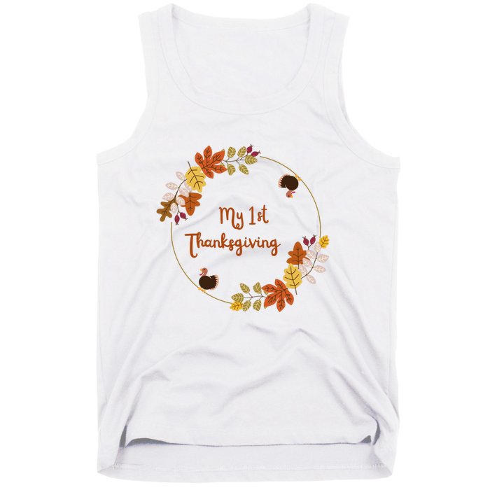 My 1st Thanksgiving. Thanksgiving Onepiece. Baby Thanksgiving. Turkey Day. Thank Tank Top