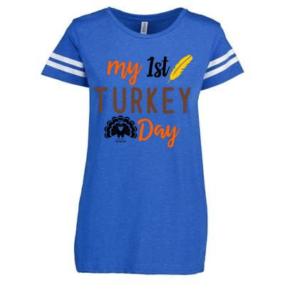 My 1st Turkey Day Thanksgiving Enza Ladies Jersey Football T-Shirt