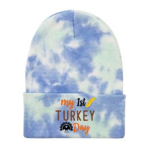 My 1st Turkey Day Thanksgiving Tie Dye 12in Knit Beanie