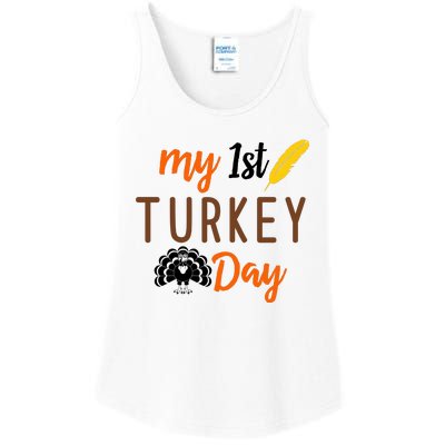 My 1st Turkey Day Thanksgiving Ladies Essential Tank