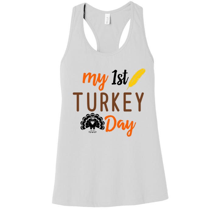 My 1st Turkey Day Thanksgiving Women's Racerback Tank