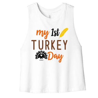 My 1st Turkey Day Thanksgiving Women's Racerback Cropped Tank