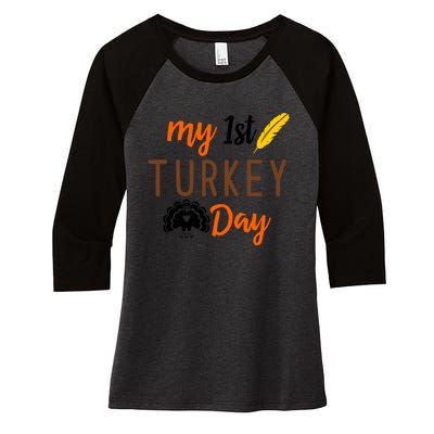 My 1st Turkey Day Thanksgiving Women's Tri-Blend 3/4-Sleeve Raglan Shirt