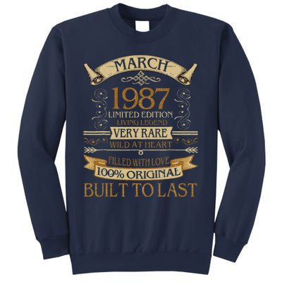 March 1987 Vintage 36th Birthday 36 Years Old Sweatshirt