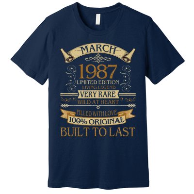 March 1987 Vintage 36th Birthday 36 Years Old Premium T-Shirt