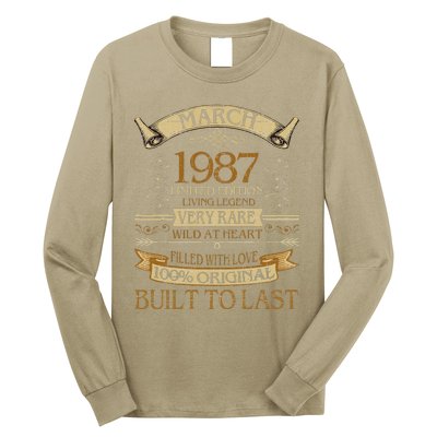 March 1987 Vintage 36th Birthday 36 Years Old Long Sleeve Shirt