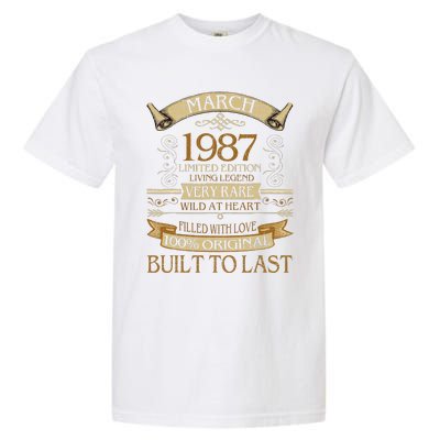 March 1987 Vintage 36th Birthday 36 Years Old Garment-Dyed Heavyweight T-Shirt