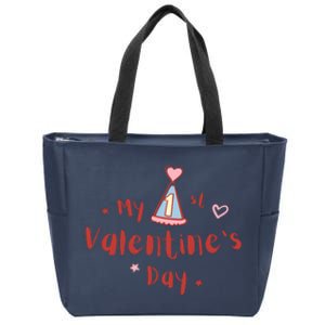 My 1st Valentines Day Cute Zip Tote Bag