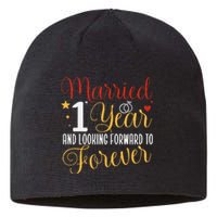 Married 1 Year 1st Wedding Anniversary Couples Matching Sustainable Beanie