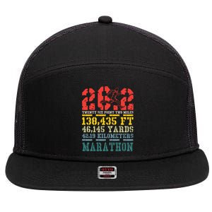 Marathoner 26 2 Math Miles Marathon Running Runner Gift 7 Panel Mesh Trucker Snapback Hat