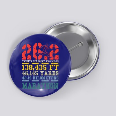 Marathoner 26 2 Math Miles Marathon Running Runner Gift Button