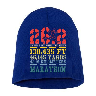 Marathoner 26 2 Math Miles Marathon Running Runner Gift Short Acrylic Beanie