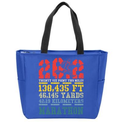 Marathoner 26 2 Math Miles Marathon Running Runner Gift Zip Tote Bag