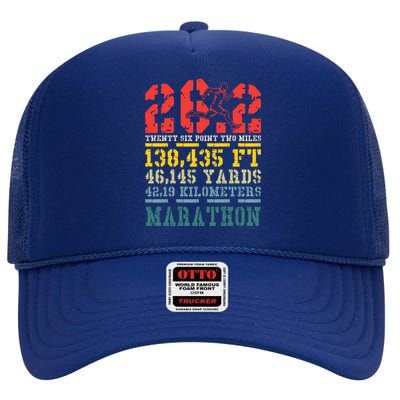 Marathoner 26 2 Math Miles Marathon Running Runner Gift High Crown Mesh Back Trucker Hat