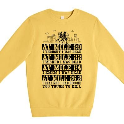 Marathoner 26 2 Miles Marathon Running Runner Great Gift Premium Crewneck Sweatshirt