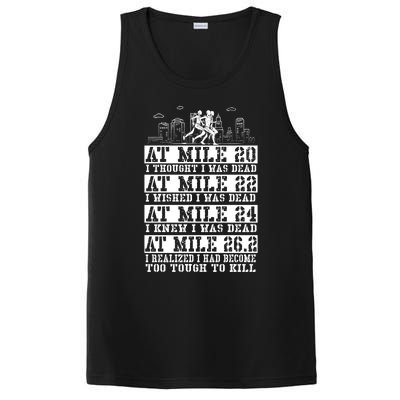 Marathoner 26 2 Miles Marathon Running Runner Great Gift PosiCharge Competitor Tank