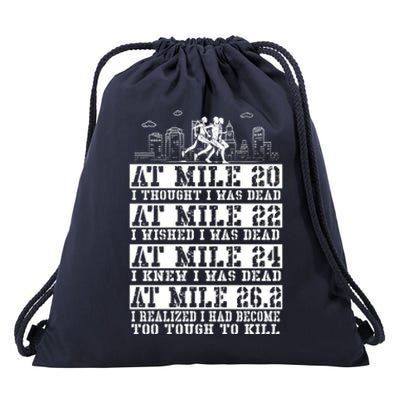 Marathoner 26 2 Miles Marathon Running Runner Great Gift Drawstring Bag