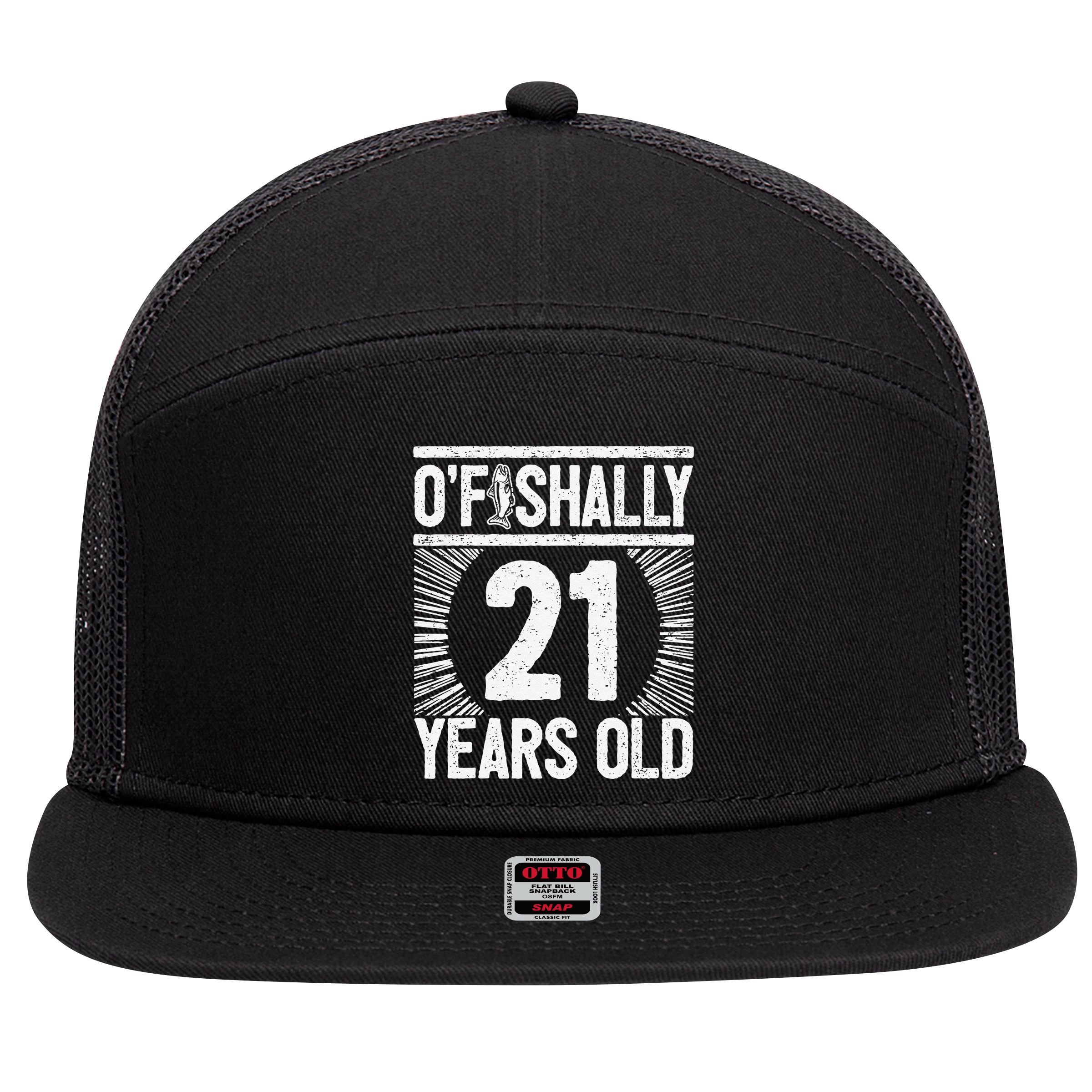 Milestone 21st Birthday 21 Years Old Angler 7 Panel Mesh Trucker Snapback Hat