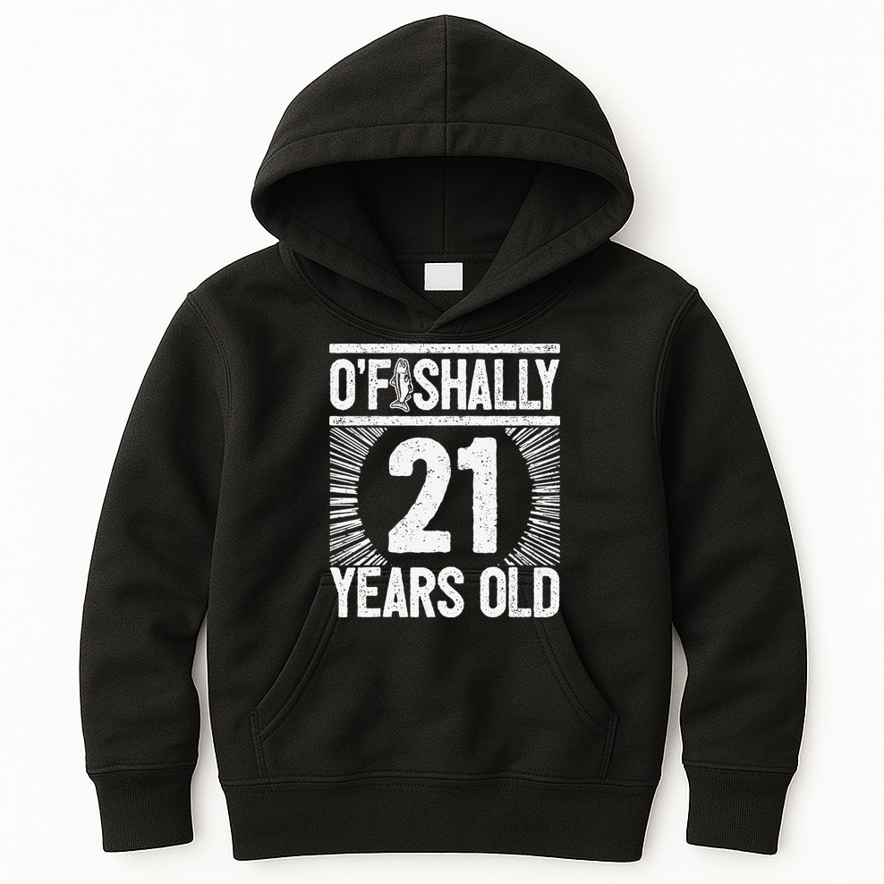 Milestone 21st Birthday 21 Years Old Angler Kids Hoodie