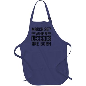 March 26th Bday March 26 Birthday Gift Full-Length Apron With Pockets