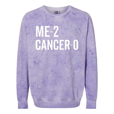 Me 2 Cancer 0 I Beat Cancer Twice Brave Survivor Cute Colorblast Crewneck Sweatshirt