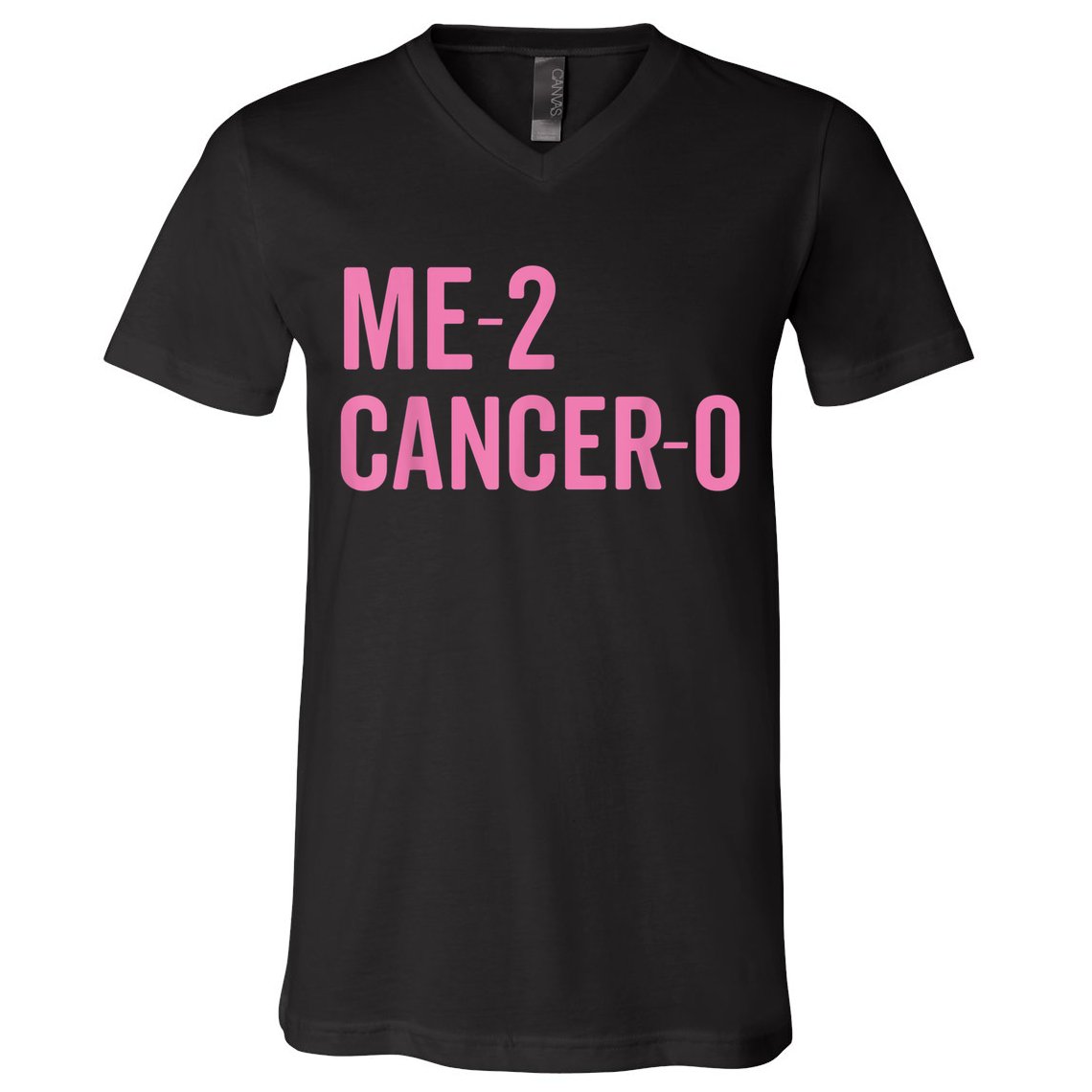 Me 2 Cancer 0 I Beat Breast Cancer Twice Survivor Cute V-Neck T-Shirt