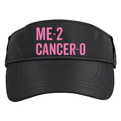 Me 2 Cancer 0 I Beat Breast Cancer Twice Survivor Cute Adult Drive Performance Visor