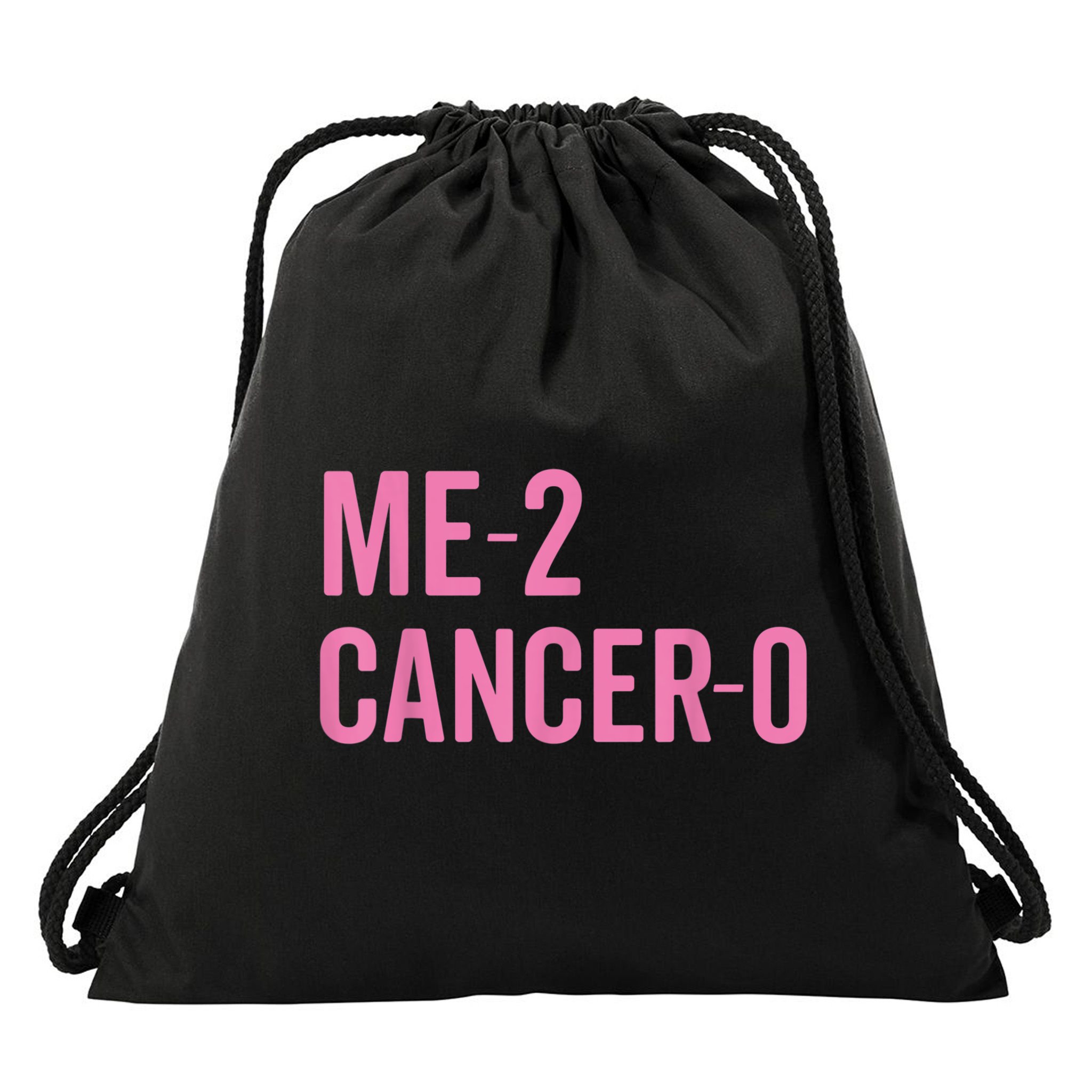 Me 2 Cancer 0 I Beat Breast Cancer Twice Survivor Cute Drawstring Bag