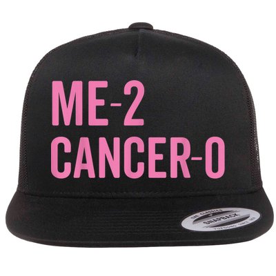 Me 2 Cancer 0 I Beat Breast Cancer Twice Survivor Cute Flatbill Hat