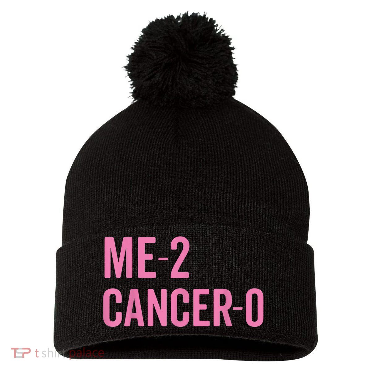 Me 2 Cancer 0 I Beat Breast Cancer Twice Survivor Cute Pom Pom 12in Knit Beanie