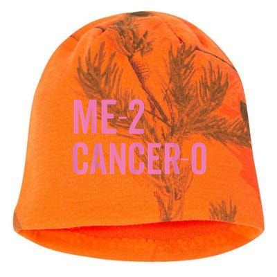 Me 2 Cancer 0 I Beat Breast Cancer Twice Survivor Cute Kati - Camo Knit Beanie