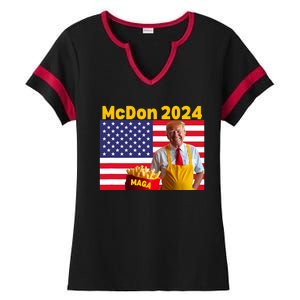 Mcdon 2024 Donald Trump Election Cookie Fries Fast Food Ladies Halftime Notch Neck Tee