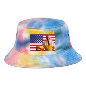 Mcdon 2024 Donald Trump Election Cookie Fries Fast Food Tie Dye Newport Bucket Hat