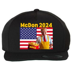 Mcdon 2024 Donald Trump Election Cookie Fries Fast Food Wool Snapback Cap