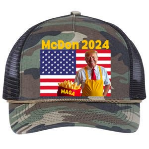 Mcdon 2024 Donald Trump Election Cookie Fries Fast Food Retro Rope Trucker Hat Cap