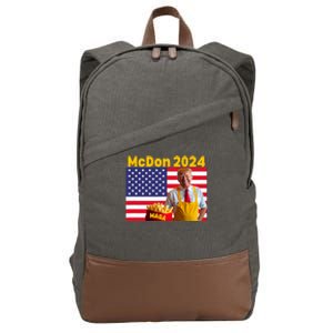 Mcdon 2024 Donald Trump Election Cookie Fries Fast Food Cotton Canvas Backpack