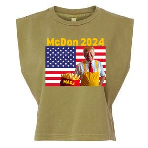 Mcdon 2024 Donald Trump Election Cookie Fries Fast Food Garment-Dyed Women's Muscle Tee