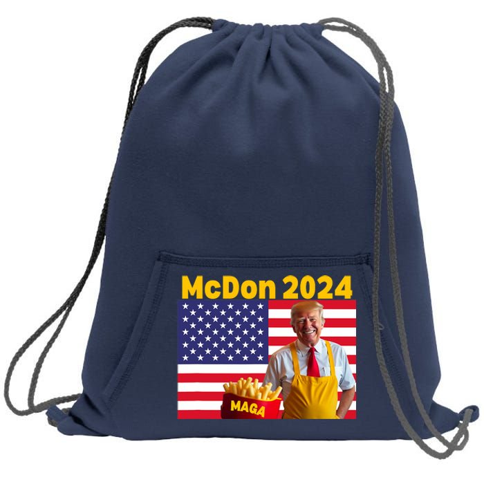 Mcdon 2024 Donald Trump Election Cookie Fries Fast Food Sweatshirt Cinch Pack Bag