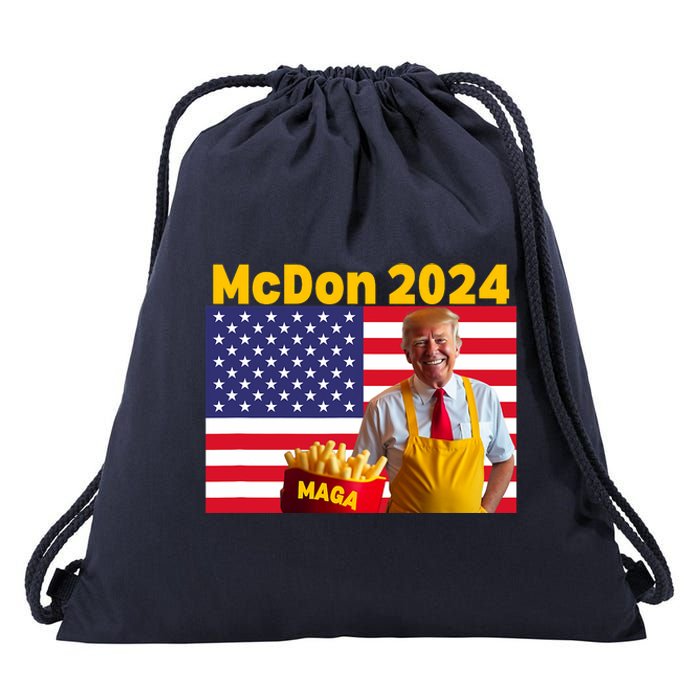 Mcdon 2024 Donald Trump Election Cookie Fries Fast Food Drawstring Bag