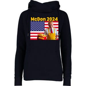 Mcdon 2024 Donald Trump Election Cookie Fries Fast Food Womens Funnel Neck Pullover Hood