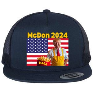 Mcdon 2024 Donald Trump Election Cookie Fries Fast Food Flat Bill Trucker Hat