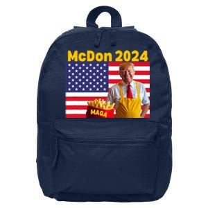 Mcdon 2024 Donald Trump Election Cookie Fries Fast Food 16 in Basic Backpack