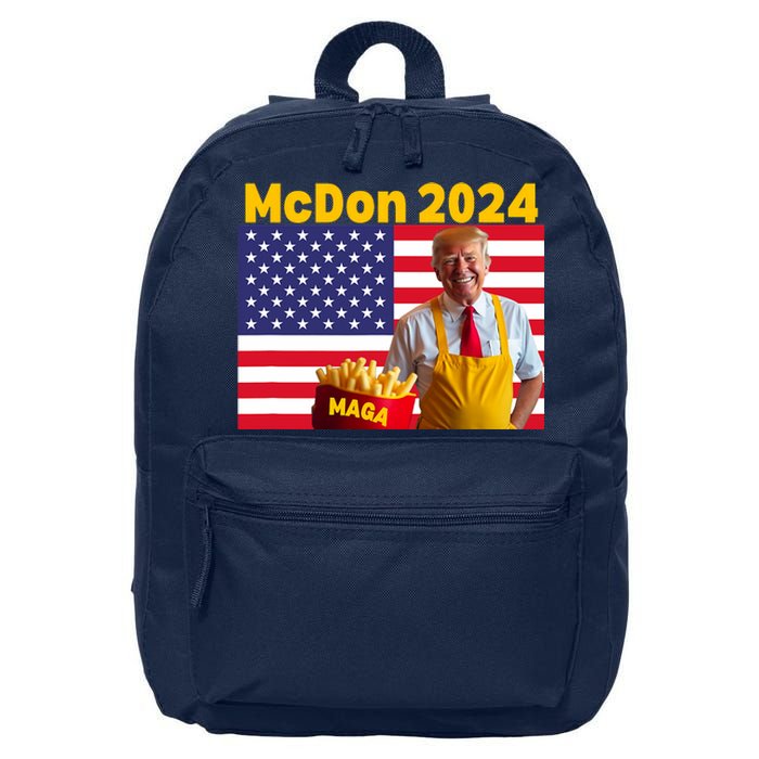 Mcdon 2024 Donald Trump Election Cookie Fries Fast Food 16 in Basic Backpack