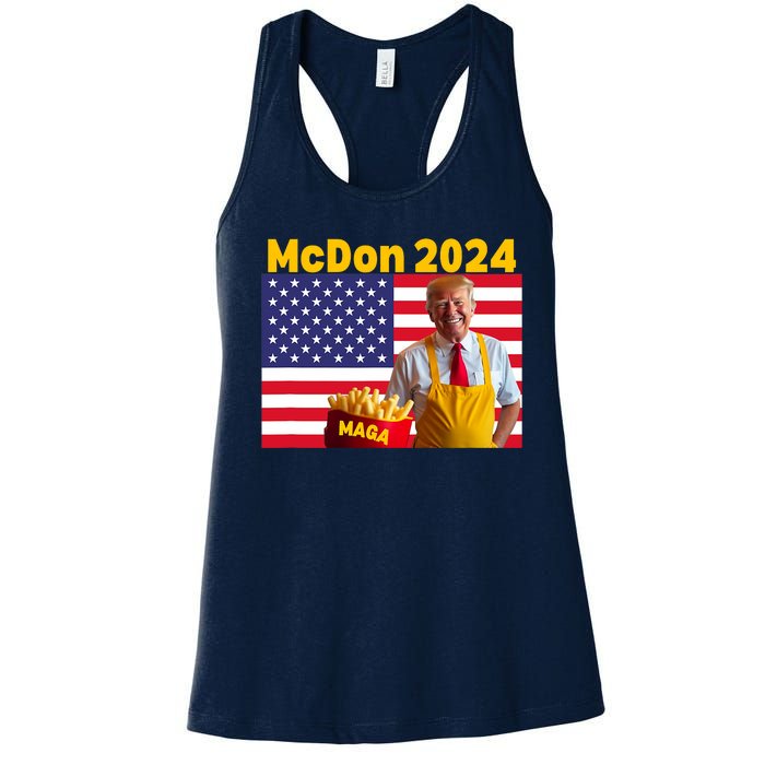 Mcdon 2024 Donald Trump Election Cookie Fries Fast Food Women's Racerback Tank