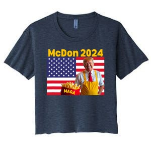 Mcdon 2024 Donald Trump Election Cookie Fries Fast Food Women's Crop Top Tee