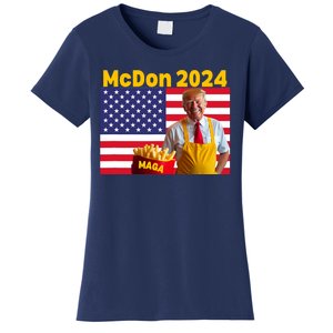 Mcdon 2024 Donald Trump Election Cookie Fries Fast Food Women's T-Shirt