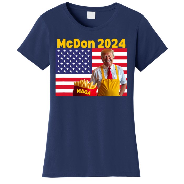 Mcdon 2024 Donald Trump Election Cookie Fries Fast Food Women's T-Shirt