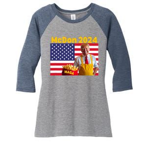 Mcdon 2024 Donald Trump Election Cookie Fries Fast Food Women's Tri-Blend 3/4-Sleeve Raglan Shirt